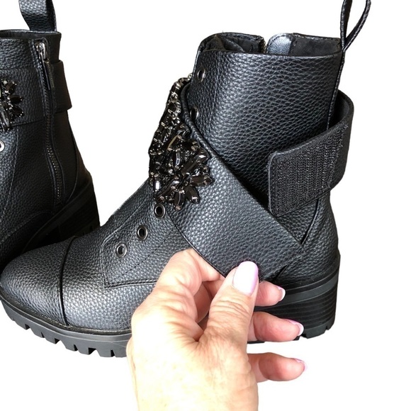 Karl Lagerfeld Payson Womens Black Beaded Ankle Boot Size 5.5 - Picture 9 of 13